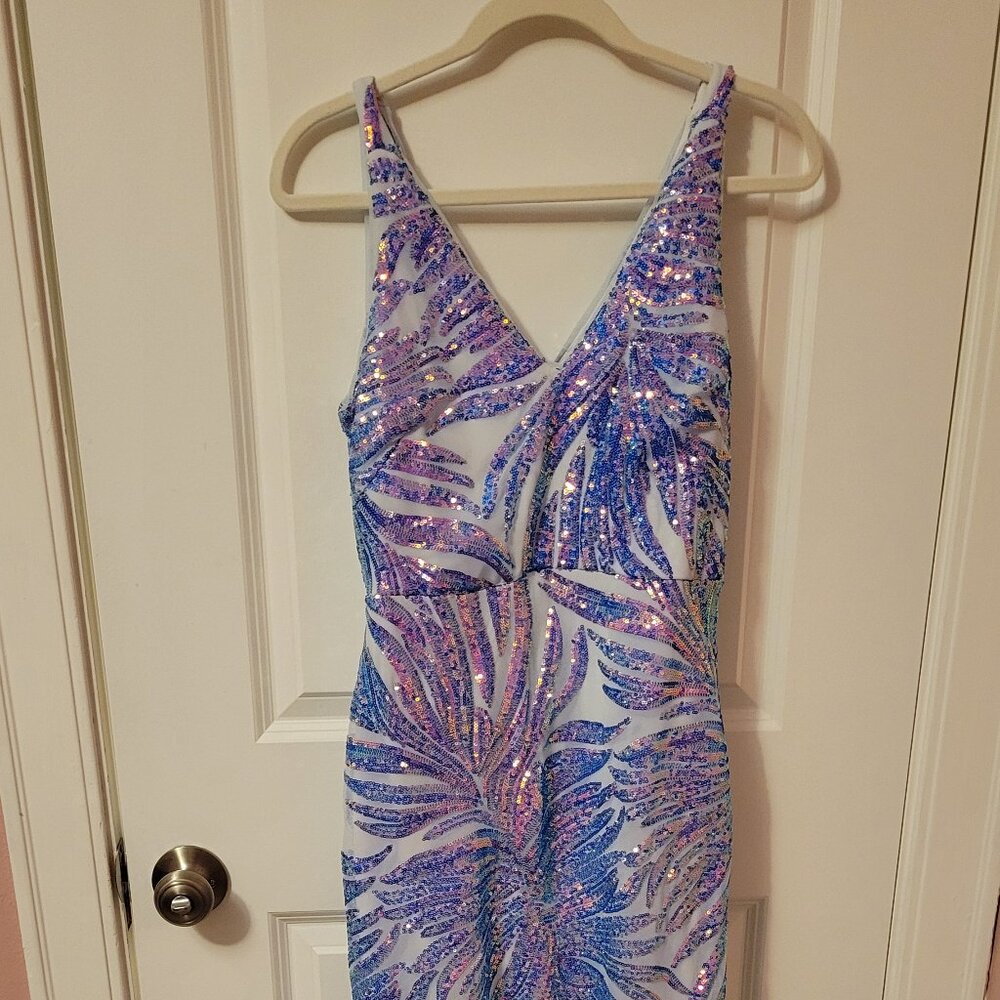 Nightway Holographic Sequin Dress